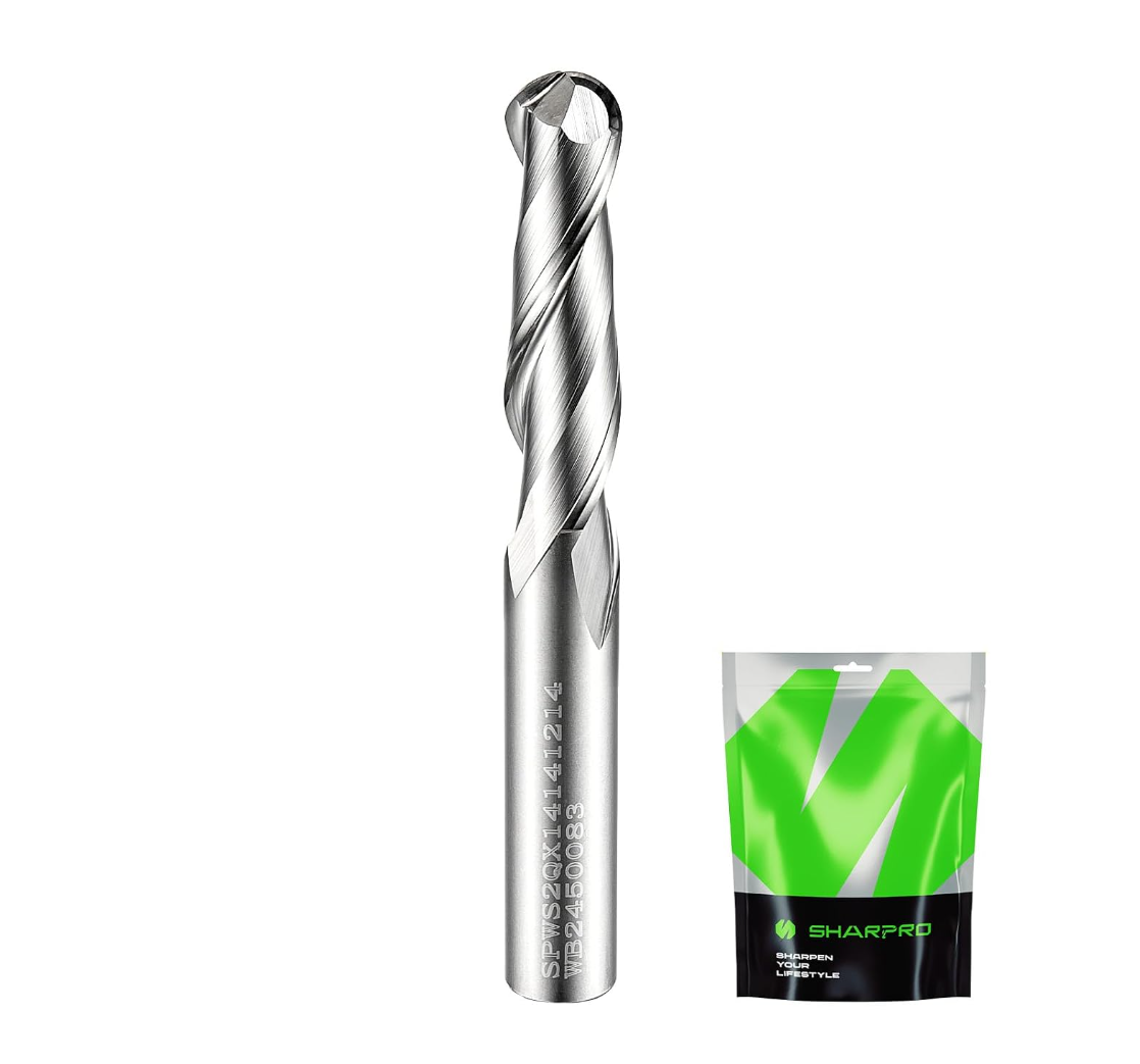 Ball Nose CNC Router Bits, 1/4 Shank for 3D Carving | SHARPRO