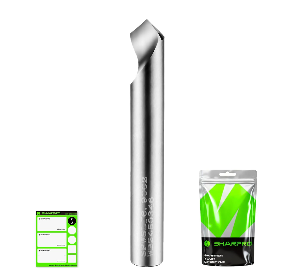 90° Single-Flute V-Groove CNC Router Bits, 1/4 Shank | SHARPRO