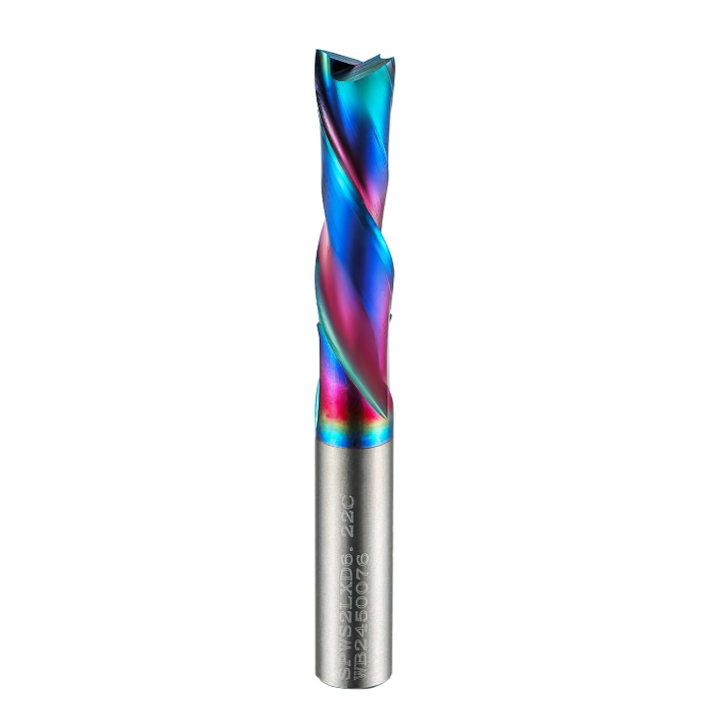 Coated Downcut Spiral Router Bits, 1/4 Shank TAC Coated